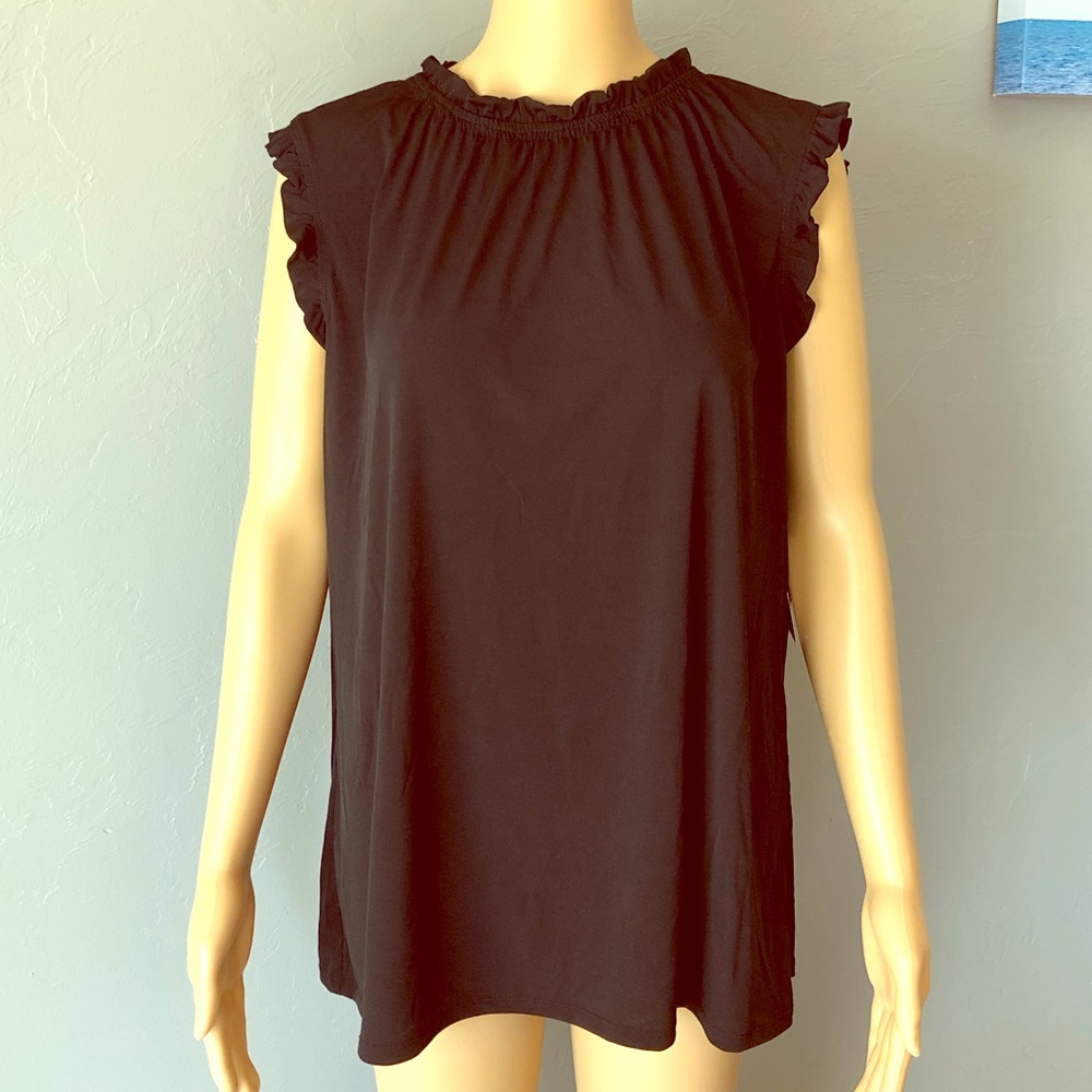 NY Collection Flutter Knit Pullover Blouse Size XL